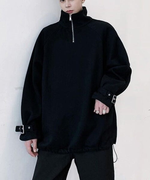 ハーフジップモノックプルオーバー